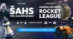 Šaha un Rocket League turnīri ar balvu fondu 1000 EUR