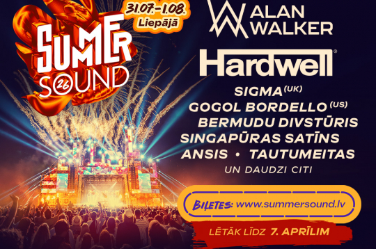 “Summer Sound 2026” skatuvi satricinās elektroniskās deju mūzikas leģenda Hardwell un drum and bass duets Sigma