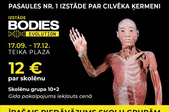 Anatomija, ko nevajag iekalt: BODIES Evolution aicina skolēnu grupas uz ekskursijām ar profesionāliem gidiem