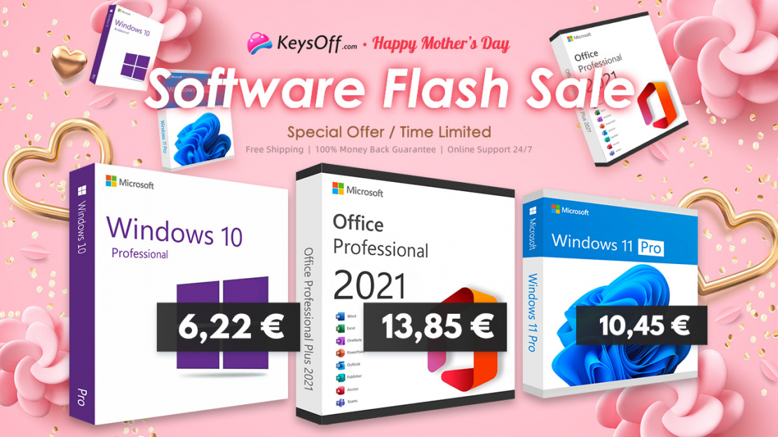 Mātes dienas īpašais piedāvājums: atlaide līdz 90%! Microsoft Office 2021 licence par 13,85 EUR!