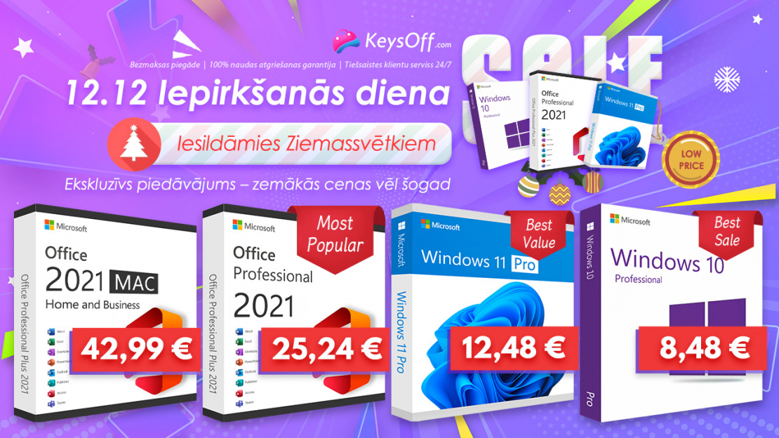 Keysoff Double 12 Flash izpārdošana — nāc uz programmatūras paradīzi un iegādājies Windows 11 Pro par 12,12 EUR!
