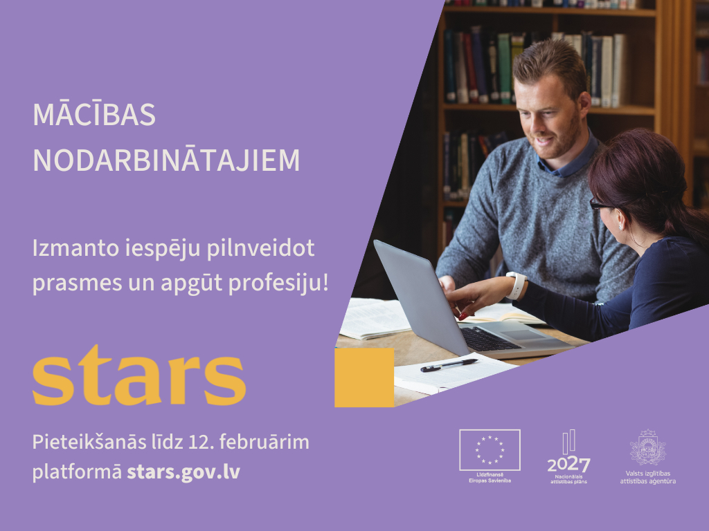 Iespēja nodarbinātajiem apgūt profesijas un pilnveidot prasmes ar ES līdzfinansējumu