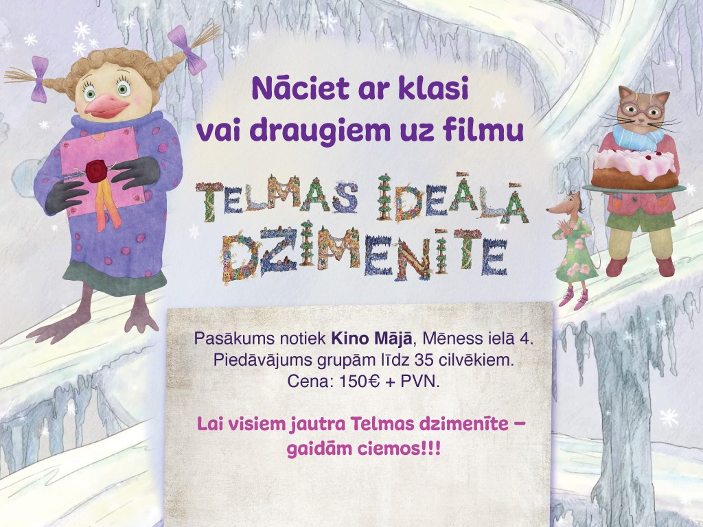 Nāc ar klasi vai draugiem uz filmu Telmas ideālā dzimenīte un ļauj vaļu īstam fantāzijas lidojumam!