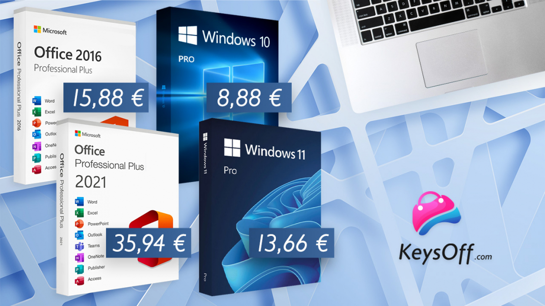 Iegādājies Office 2021 Pro par 35.94 EUR un Windows 11 Pro par 13.66 EUR! Pērc vienreiz, lieto mūžīgi!