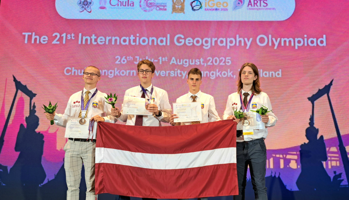 Latvijas komanda atgriežas no Pasaules ģeogrāfijas olimpiādes ar trīs medaļām