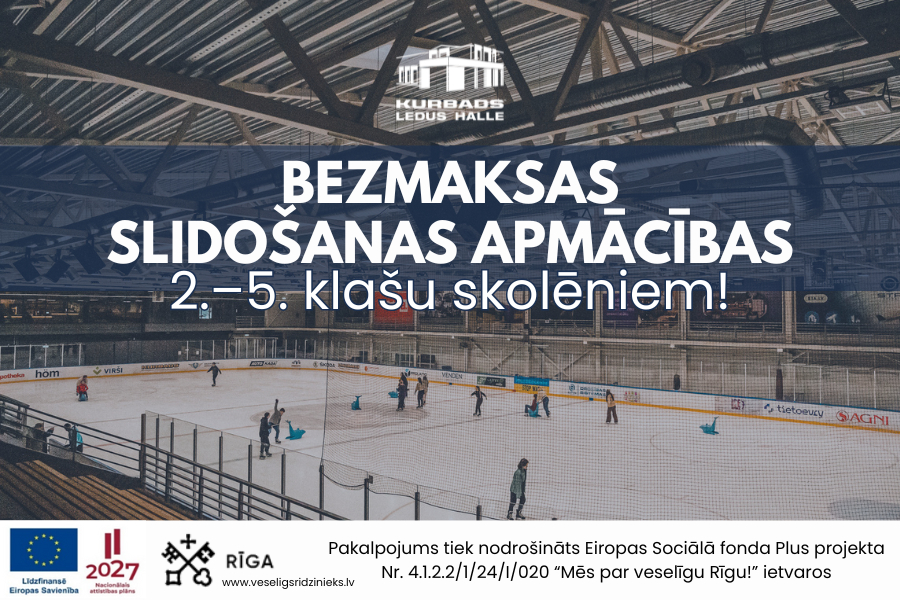 Bezmaksas slidošanas apmācības 2.–5. klašu skolēniem