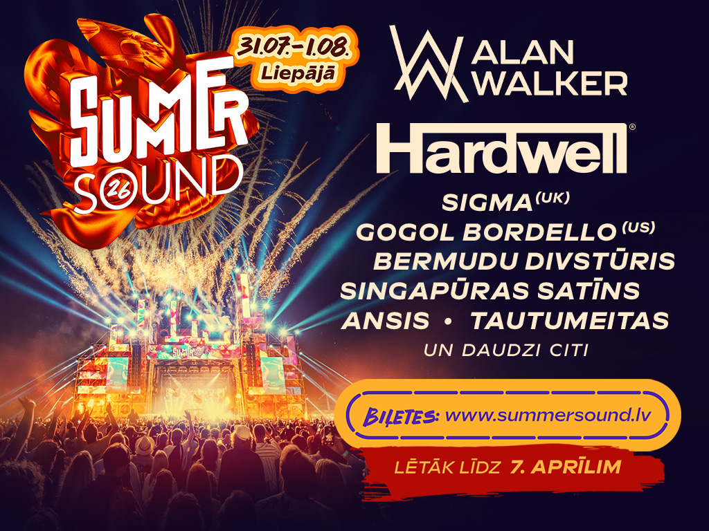 “Summer Sound 2026” skatuvi satricinās elektroniskās deju mūzikas leģenda Hardwell un drum and bass duets Sigma