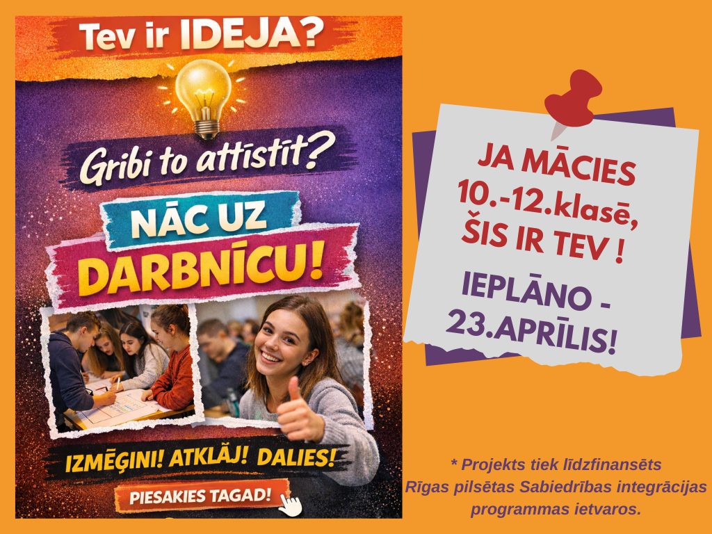 Jauniešu idejas, drosme un līdzdalība: darbnīca, kas palīdz ieraudzīt savas iespējas 