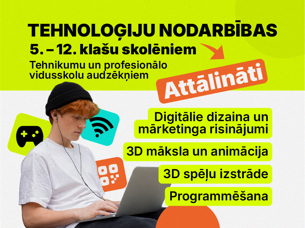 Attālinātās tehnoloģiju nodarbības ikvienam skolēnam Latvijā un pasaulē